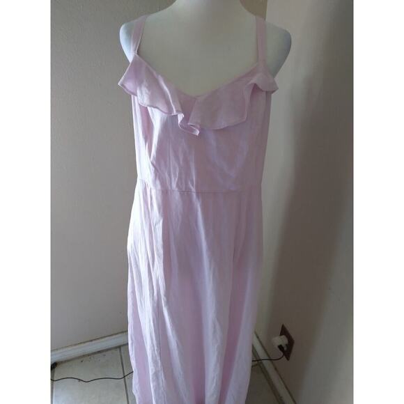 Old Navy Maxi Dress Pink Adjustable Straps Sz XL Beach Boho Fairy Easter - Picture 1 of 10